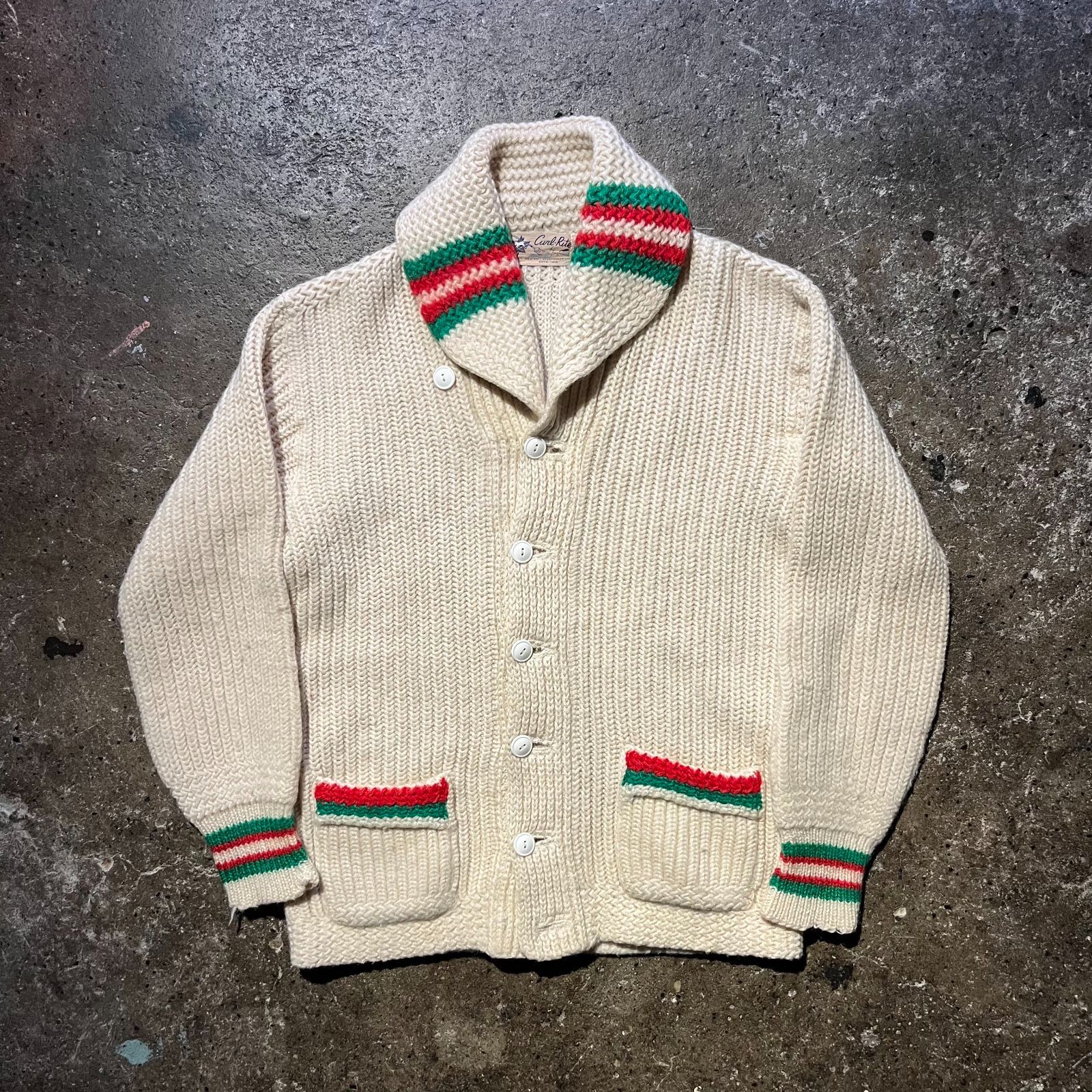 Curl Rite 50s ショール カーディガン カールライト RICE-KNIT SPORTSWEAR 1950s