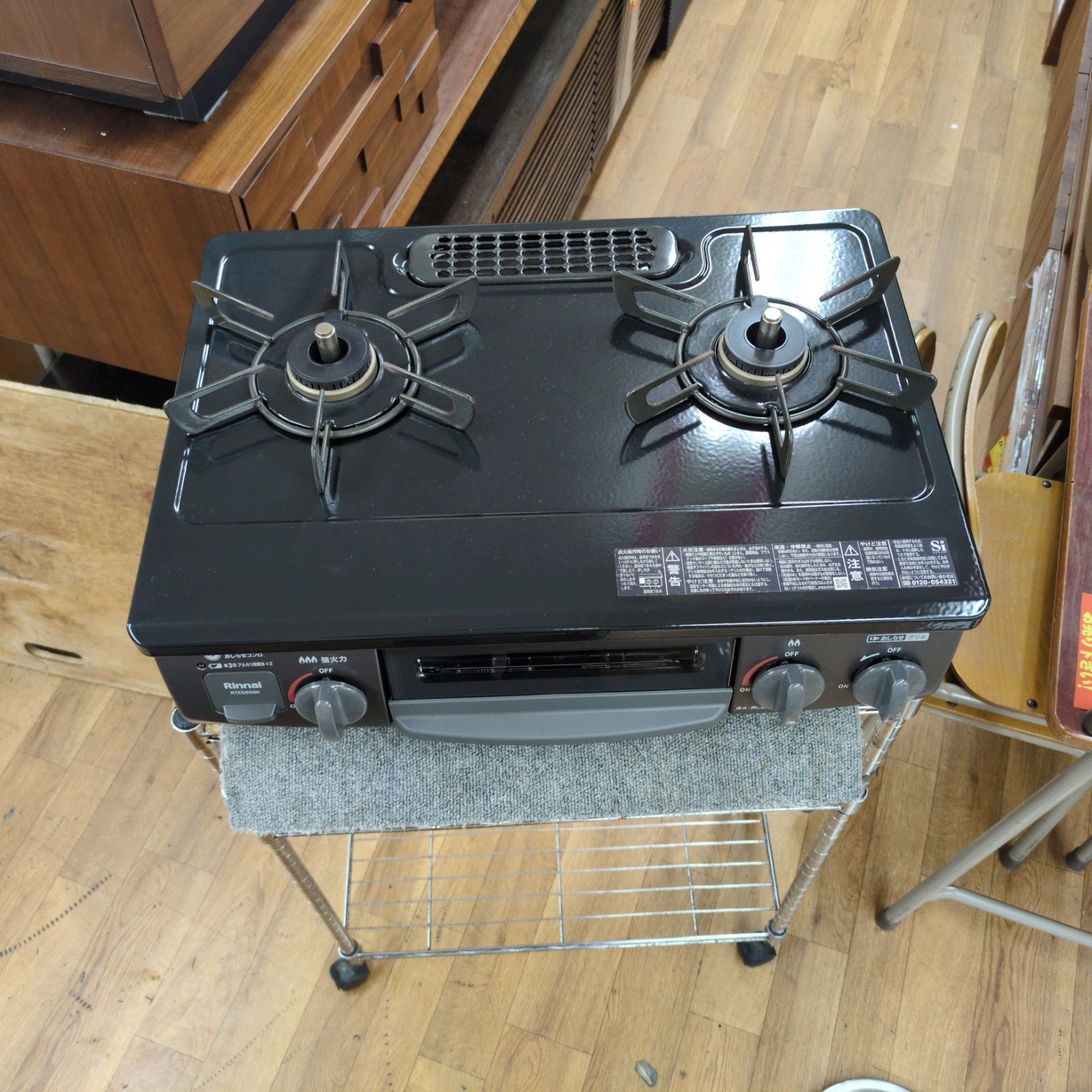 J509 ★排気グリル内多少使用感★2025年製★Rinnai★都市ガスコンロ★水無し片面焼きグリル J509 ☆排気グリル内多少使用感☆2025年製☆Rinnai☆都市