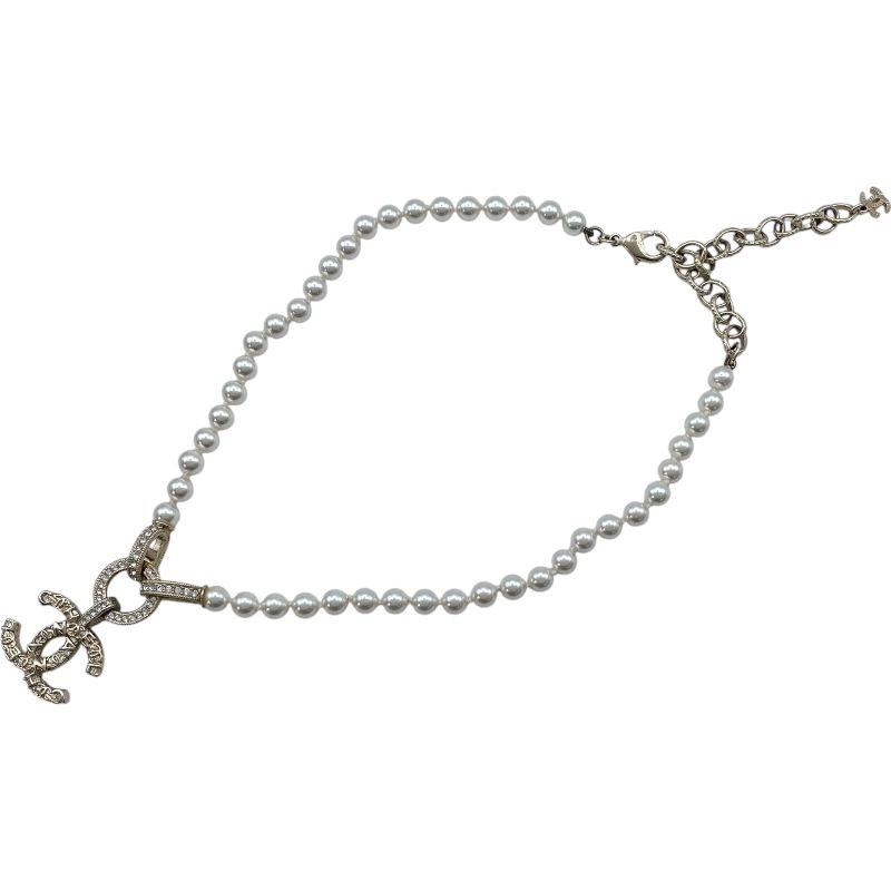 シャネル CHANEL ココマークパールネックレス ゴールド メタル ストラス