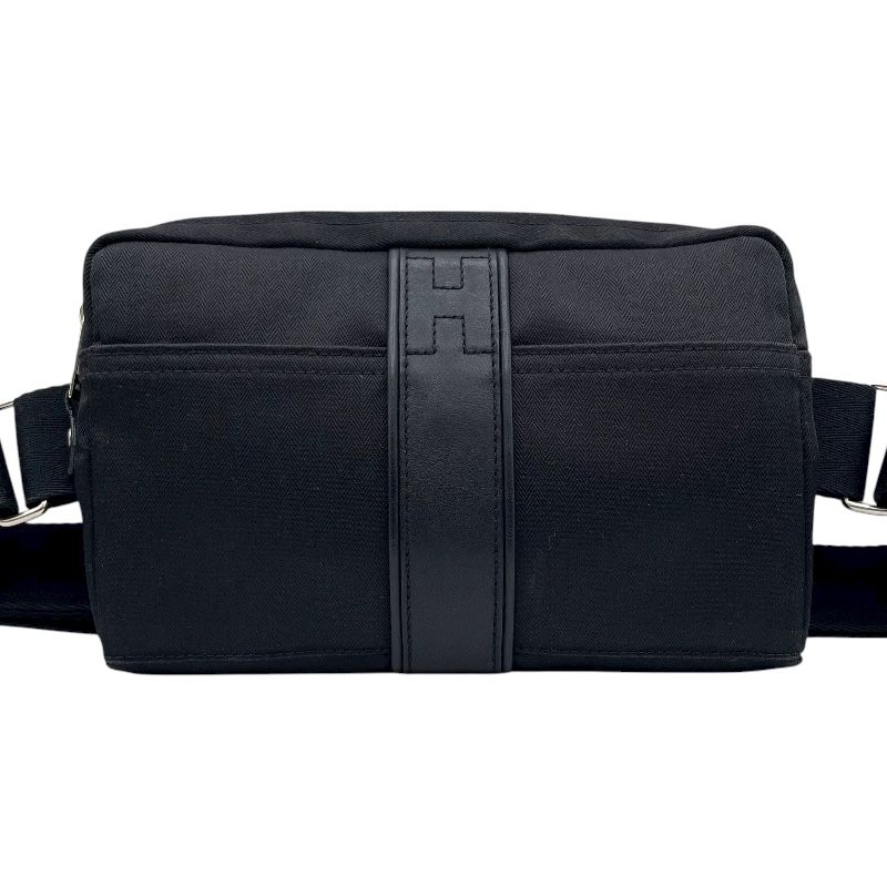 エルメス HERMES アカプルコサンチュール ブラック SV金具 トワル ユニセックス ボディバッグ