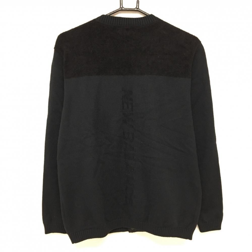 超 ニュー ンスゴルフ ニットジャケット 黒 異素材切替 胸元ポケット メンズ 4 M ゴルフウェア Balance