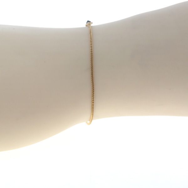 K 18 YG イエローゴールド ブレスレット ブルーサファイア マーキス ペゼル留め 両引き シンプル cm 仕上済 zz