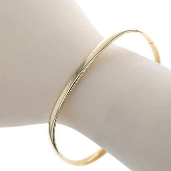 K18YG イエローゴールド ブレスレット バングル 一連 フラット シンプル 18cm 仕上済 zz