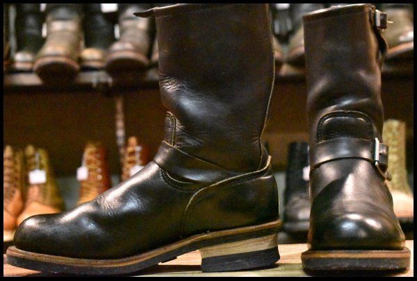 7.5D PT91プリント 95年 レッドウィング 2268 エンジニア ブラッククローム スチールトゥ プルオン ブーツ redwing HOPESMORE FJ417