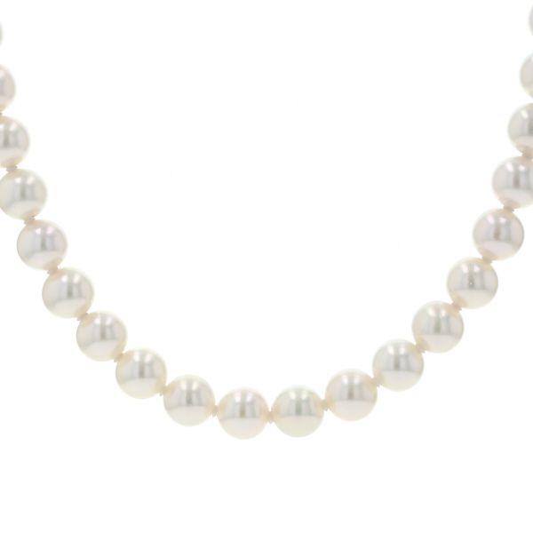 SILVER シルバー ネックレス パール 真珠 7.4 mm ラウンド 一連 フォーマル 冠婚葬祭 シンプル 45 cm 仕上済 zz