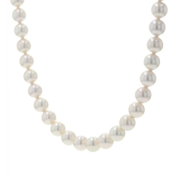 SILVER シルバー ネックレス パール 真珠 7.4 mm ラウンド 一連 フォーマル 冠婚葬祭 シンプル 45 cm 仕上済 zz