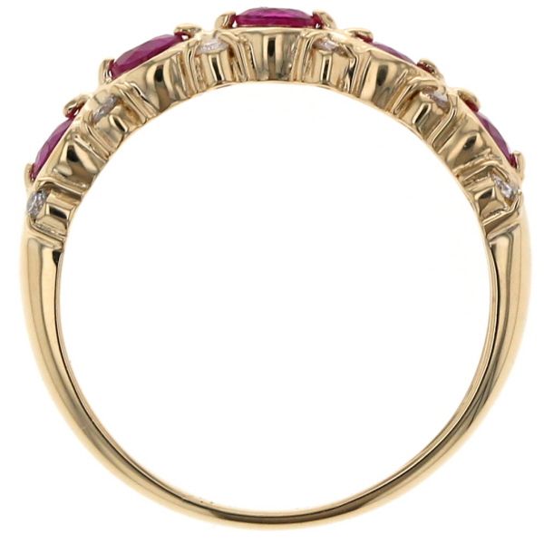 K18 ルビーとダイヤモンドのデザインリング#10 K18YG イエローゴールド リング ルビー 0.77ct ダイヤモンド 0.12ct