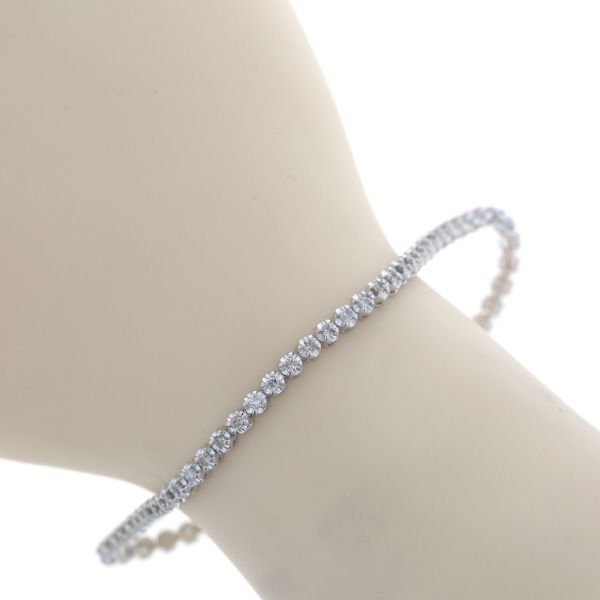 K18WG ホワイトゴールド テニスブレスレット ダイヤモンド 1.00ct 一連 ストレート 18cm 仕上済 zz