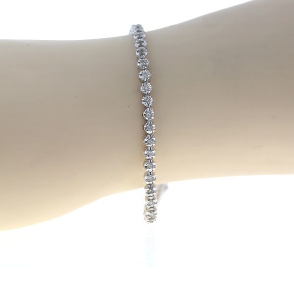 テニスブレスレット ダイヤモンド1.00ct K14 WG ホワイトゴールド テニスブレスレット ダイヤモンド1.00ct K14 WG ホワイトゴールド