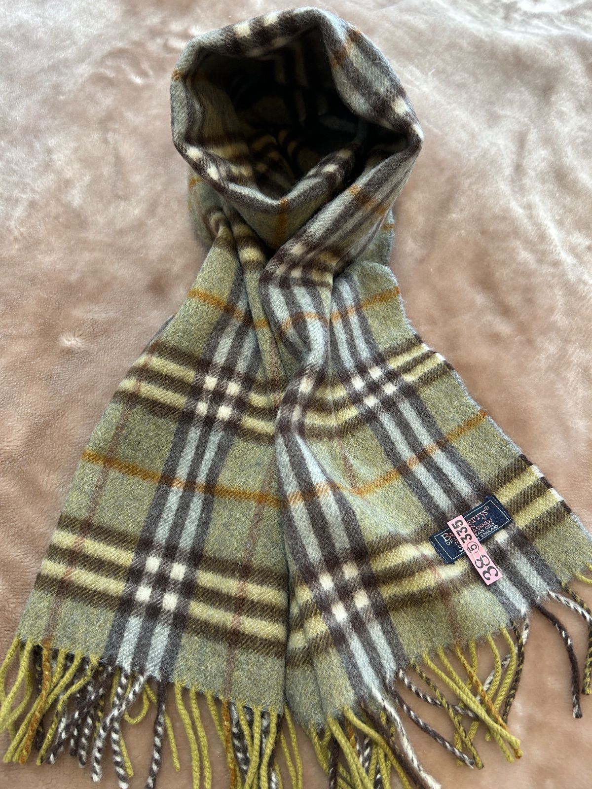 バーバリーBURBERRYカシミヤカシミア100%マフラーストールショールスカーフgreenグリーン緑色系ノバチェックイングランド製イギリス製英国製レディース女性用婦人womenメンズmen男性用紳士