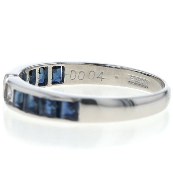 Pt900 プラチナ リング サファイア 0.87ct ダイヤモンド 0.04ct