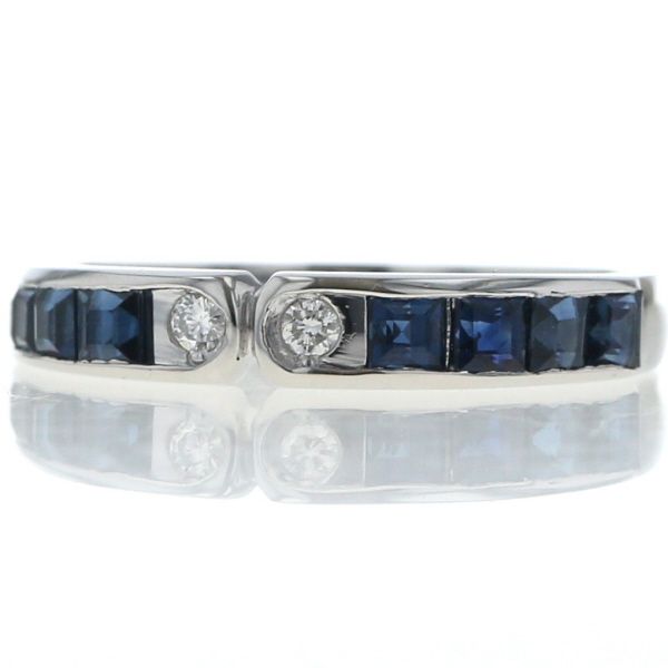 Pt900 プラチナ リング サファイア 0.87ct ダイヤモンド 0.04ct