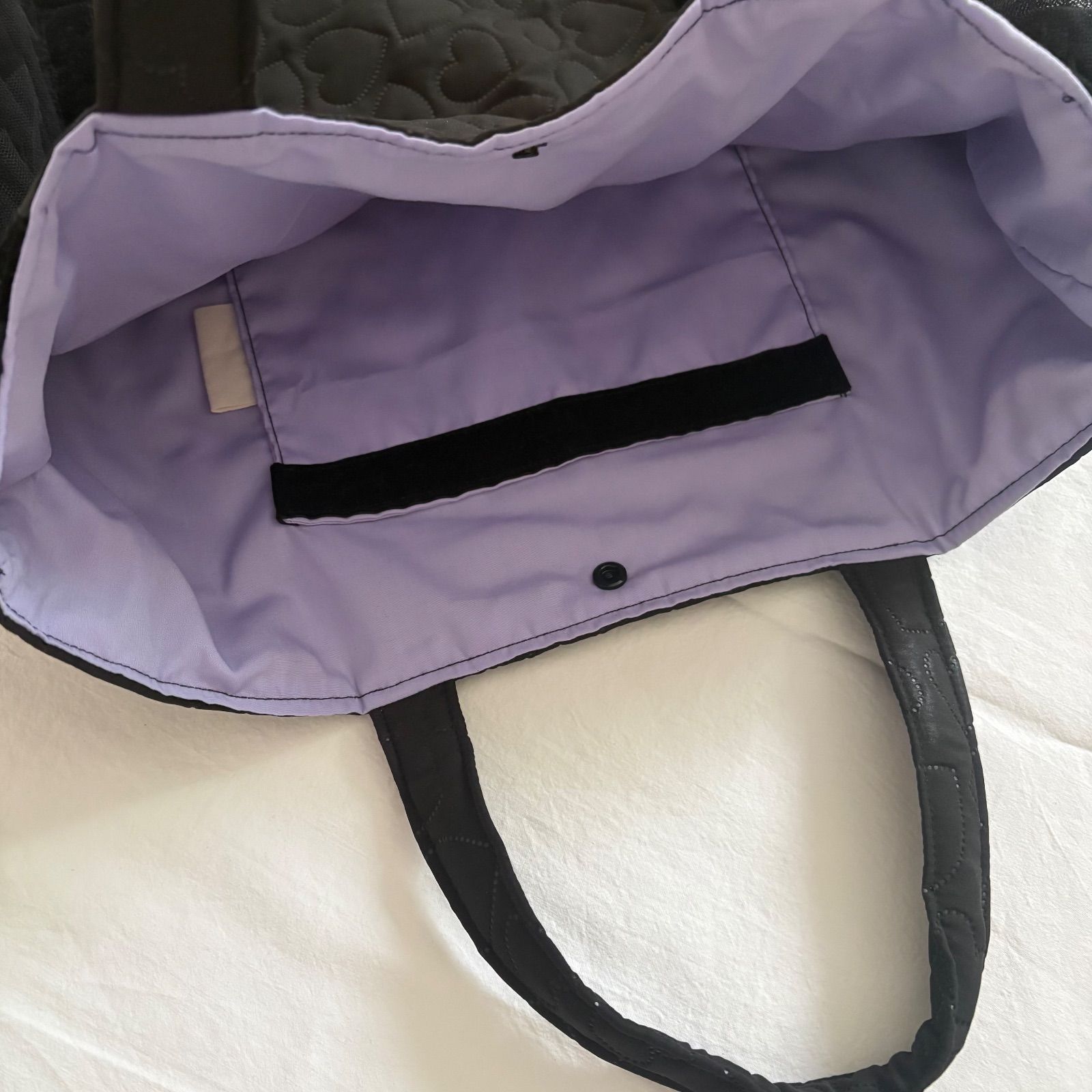 NEW ハンドメイド ハートキルティング ヌビ 黒xフリル 入園入学グッズ