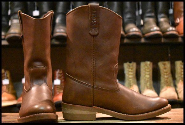 9D 08年 レッドウィング 1155 ペコス 茶 ブラウン ベルバリタン ロング プルオン ブーツ redwing pecos HOPESMORE FJ418