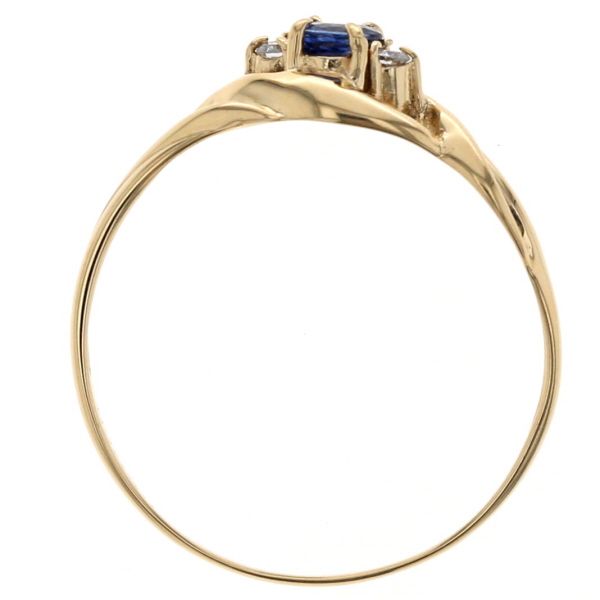 K18YG イエローゴールド リング サファイア ダイヤモンド 0.028ct