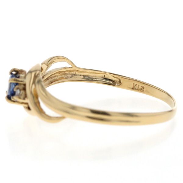 K18YG イエローゴールド リング サファイア ダイヤモンド 0.028ct