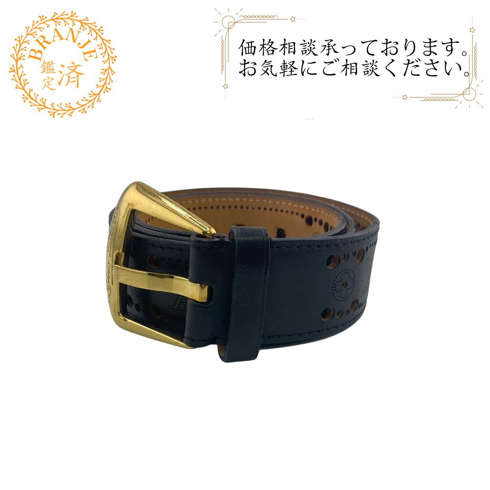 LOUIS VUITTONルイヴィトン ルイヴィトン M9679V サンチュール フェニックス90 ロゴパンチング LVイニシャル ベルト ブランド ブラック ユニセックス