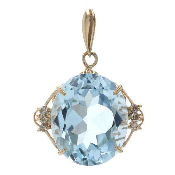 K18YG イエローゴールド ネックレストップ ブルートパーズ