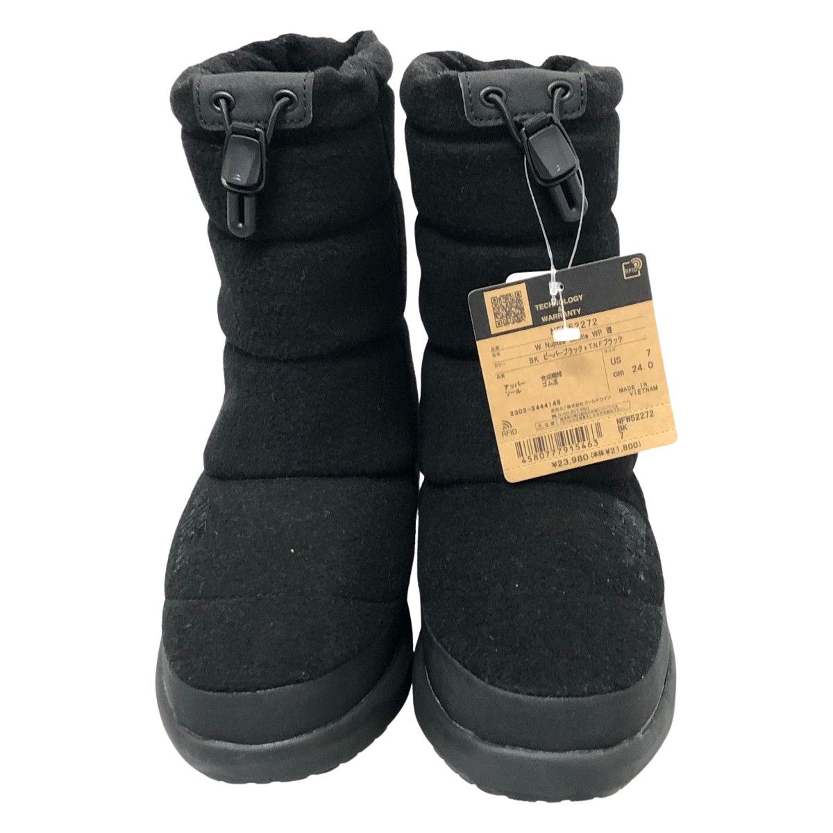 THE NORTH FACE ザノースフェイス ブーツ ヌプシ ブーティ ウォータープルーフ VIII スノーブーツ SIZE 24 cm ブラック