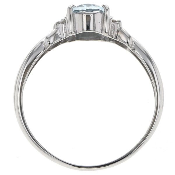  Pt 900 プラチナ リング アクアマリン ダイヤモンド オーバルカット サイドストーン 指輪 12.5号 仕上済 zz リング 指輪 アクセサリー