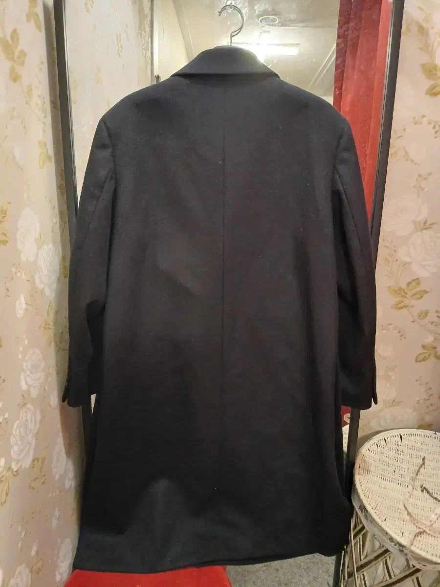 INSILENCE ブラック カシミア ウール ブレンド コート