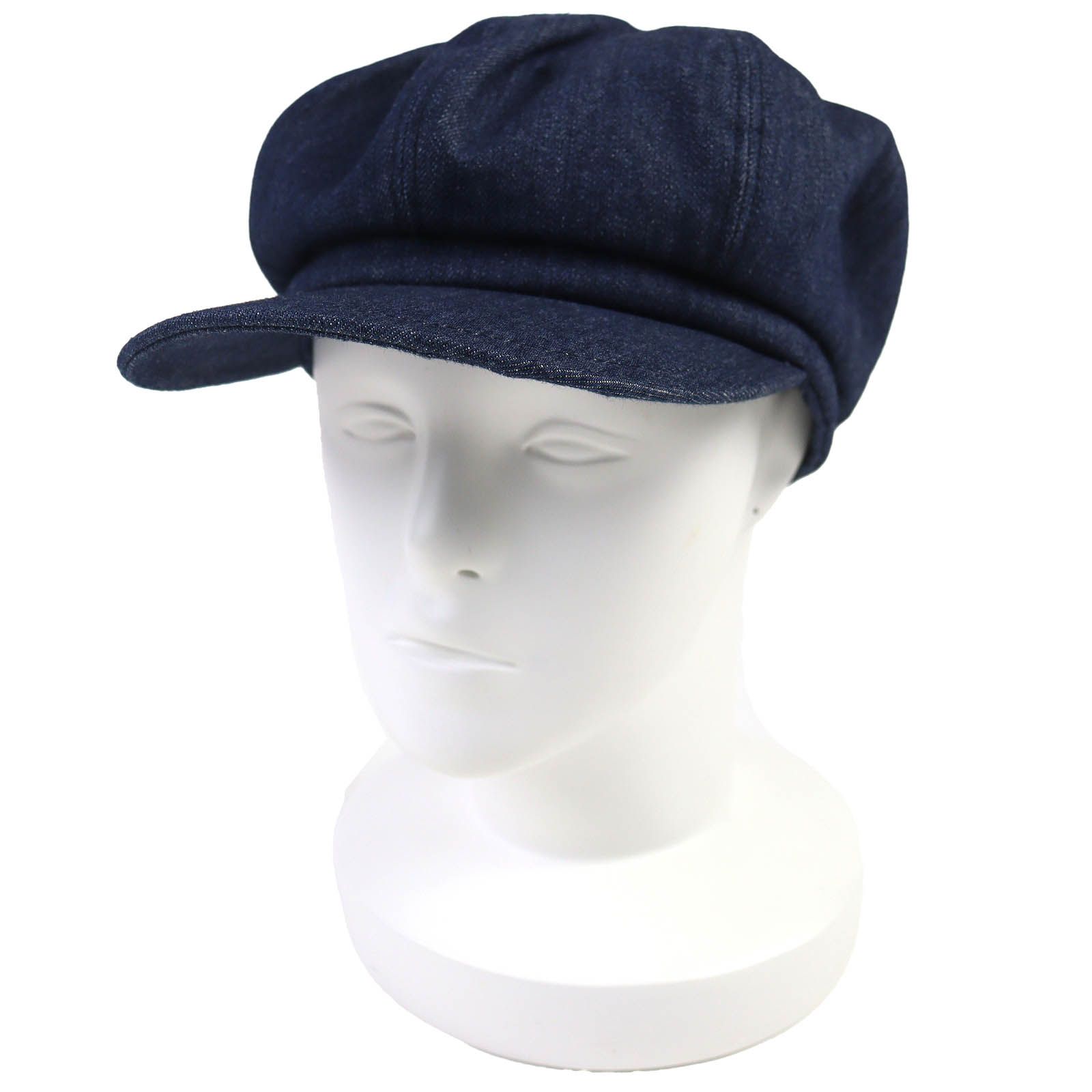 PRADA プラダ 1HC551 コットン100% トライアングルロゴ 三角プレート デニム キャスケット 帽子 インディゴブルー S 57cm 保存袋付き イタリア製 レディース