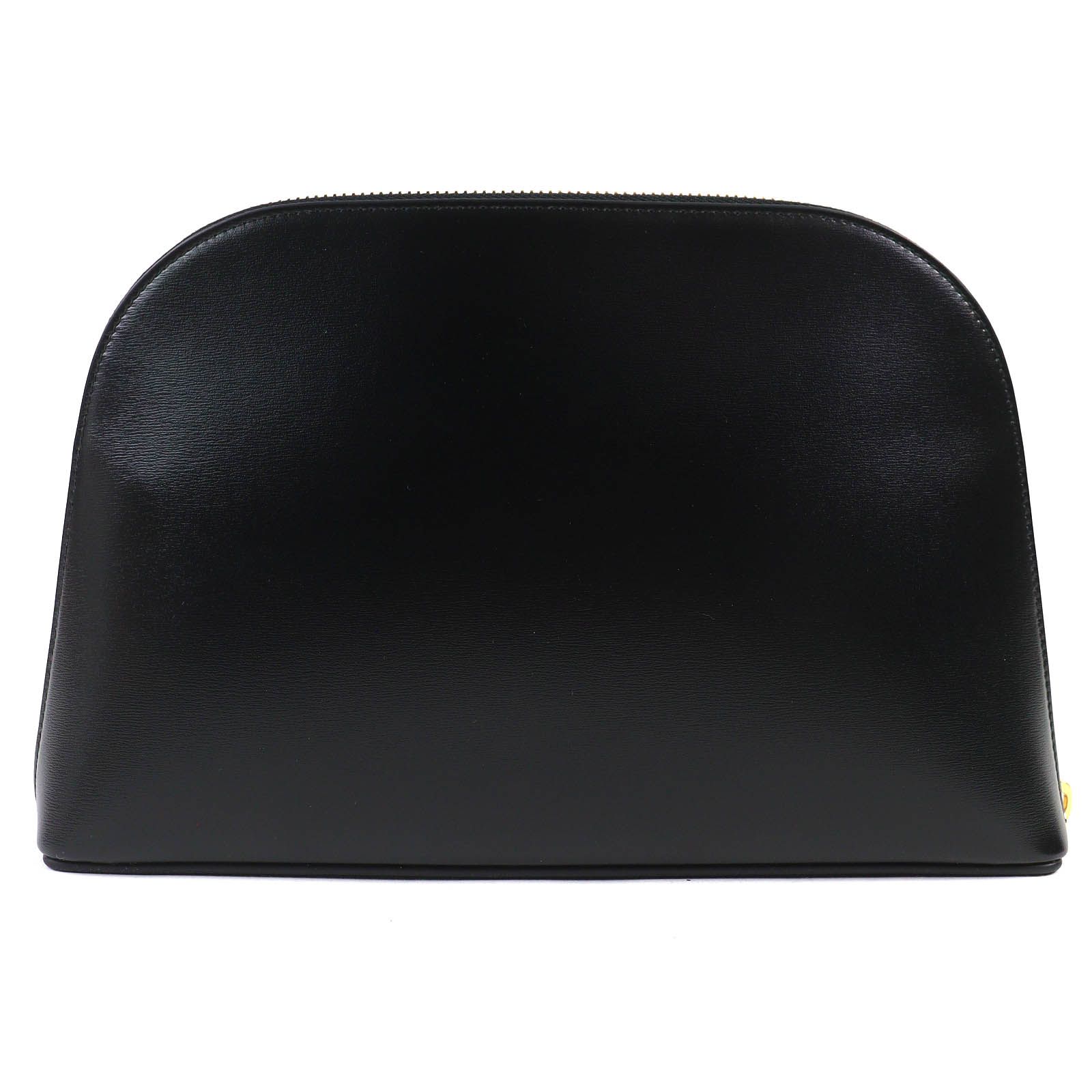  CELINE セリーヌ カーフスキン トリオンフ ラウンドファスナー ポーチ ブラック ゴールド金具 保存袋付き レディース ポーチ バッグ