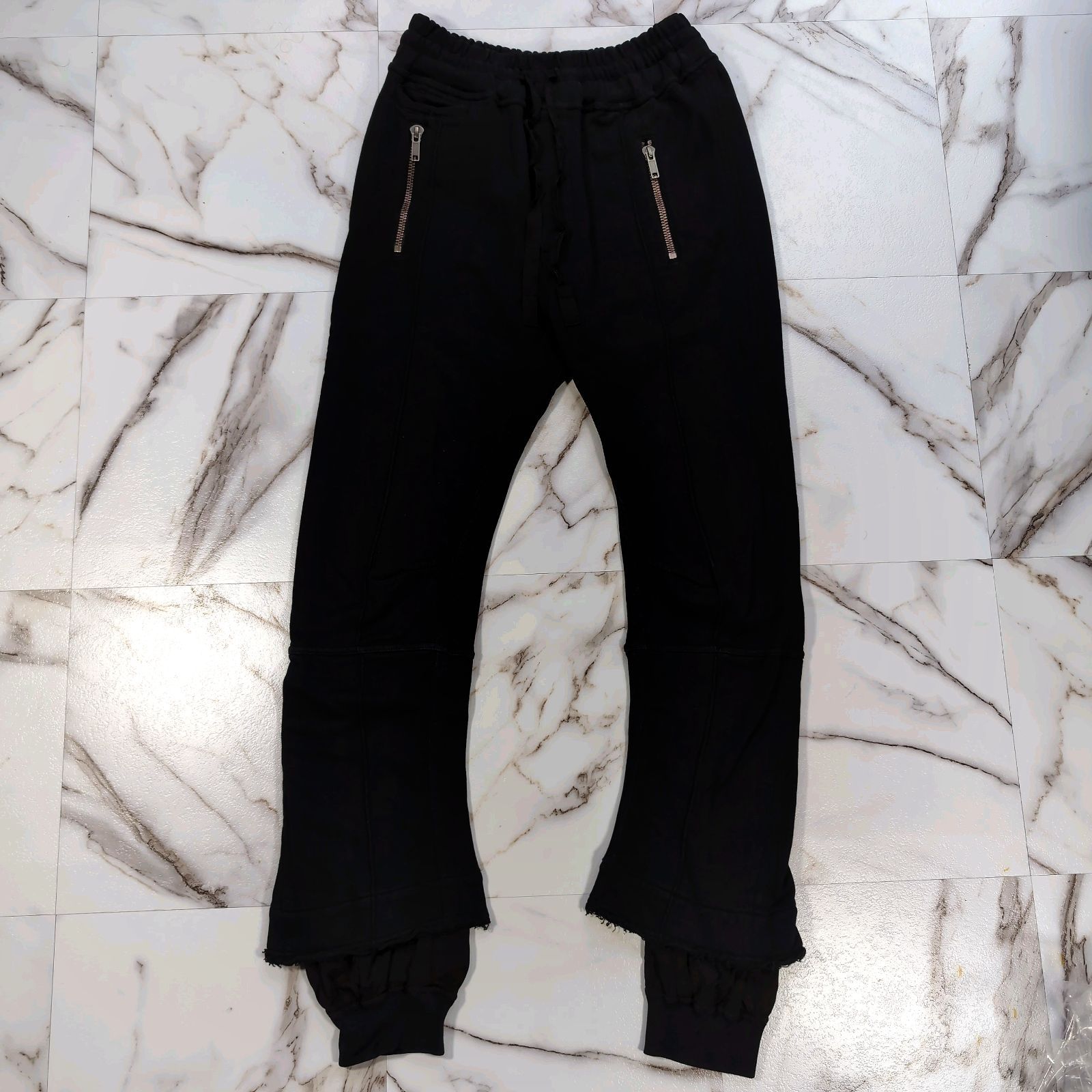 HAIDER ACKERMANN BLACK PERTH JOGG TROUSERS 黒 XS archive バイカー レイヤード ドローコード