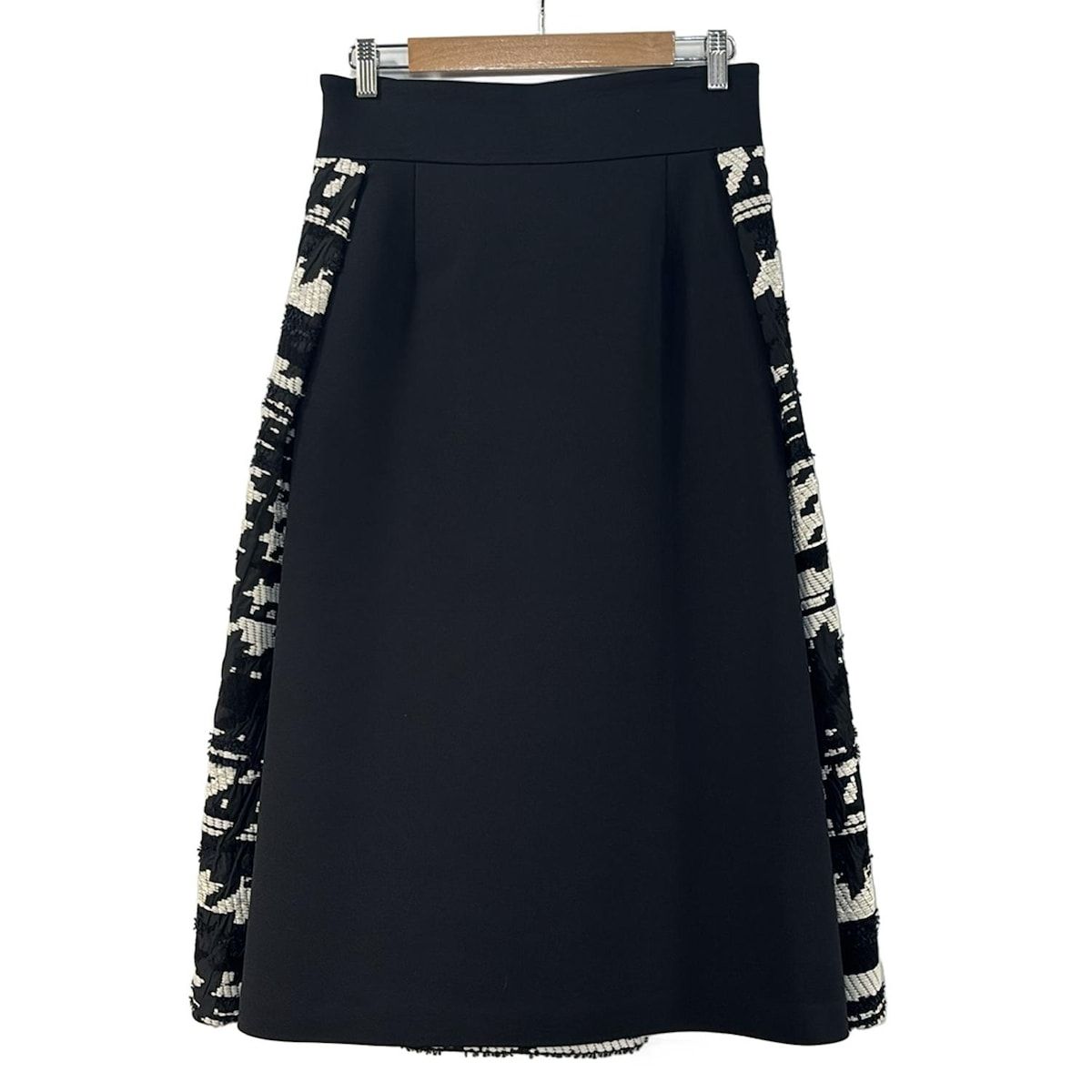 ADORE アドーア ロングスカート サイズ38 M レディース 黒 白 刺繍