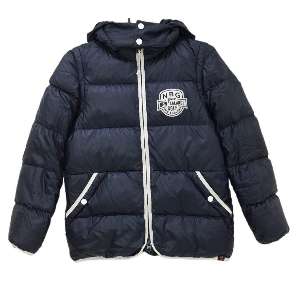 ニューバランスゴルフ 4WAYダウンジャケット ネイビー パイピング白 袖 フード着脱可 レディース 1 M ゴルフウェア New Balance