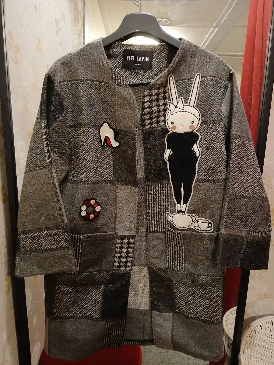 6 26 ピピラピン パッチワーク ウール Single コート フリーサイズ