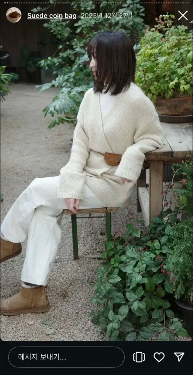 スウェード ベルトバッグ