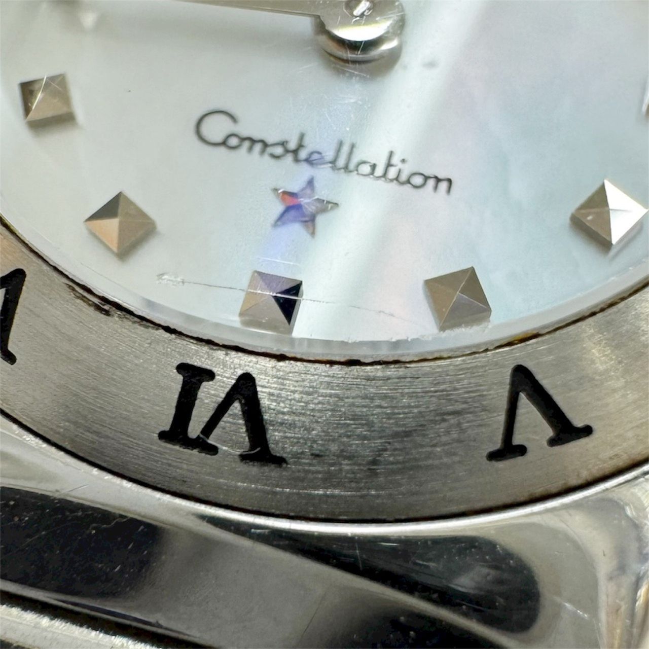  OMEGA オメガ 腕時計 コンステレーション レディース ステンレス アナログ クォーツ ショル文字盤 腕周り15 cm シルバー 腕時計(クォーツ) 腕時計(アナログ)