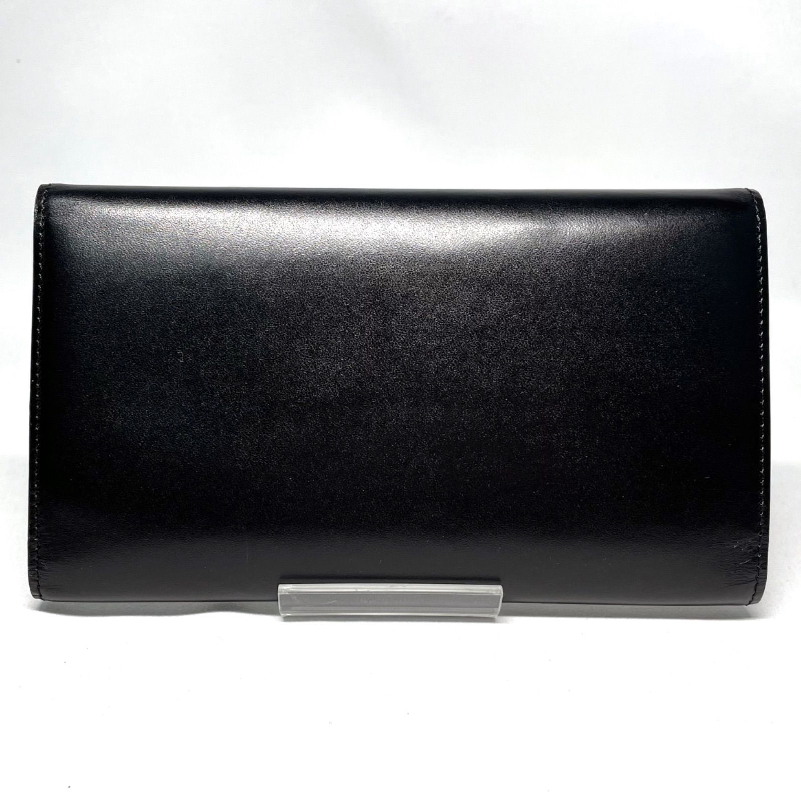 美品】 セリーヌ CELINE レザー マカダム 三つ折り 長財布 ブラック