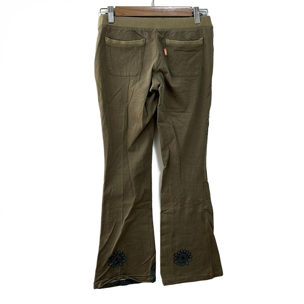 mash mania マッシュマニア パンツ サイズS レディース - ライトグリーン×ブルー フルレングス フラワー 花 ウエストゴム