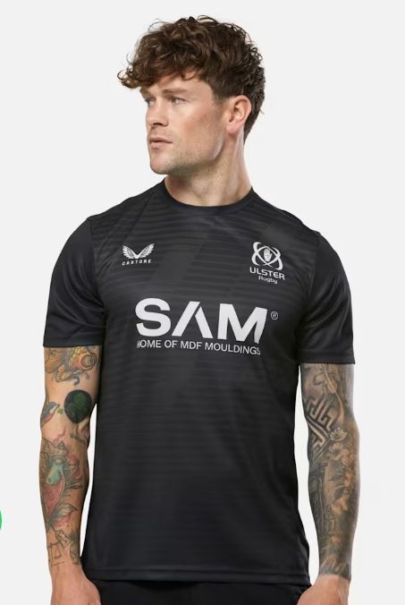 カストレ ラグビー アルスター ウォームアップ Tシャツ 黒 ブラック 公式モデル 日本未発売