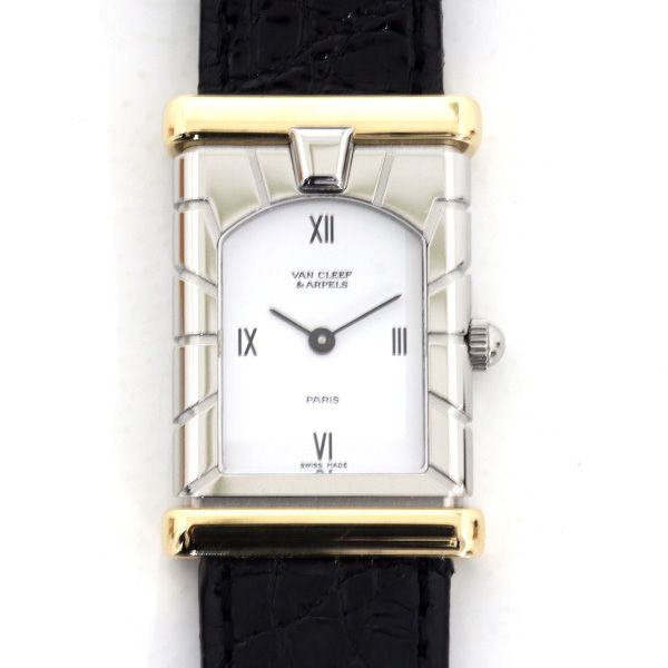 ヴァンクリーフ&アーペル レディース腕時計 ファサード 422363T5 ホワイト文字盤 レザー クォーツ 仕上げ済