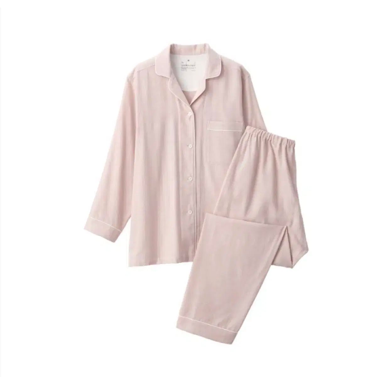無印 シームレス ダブルガーゼ パジャマ ライト ピンク M