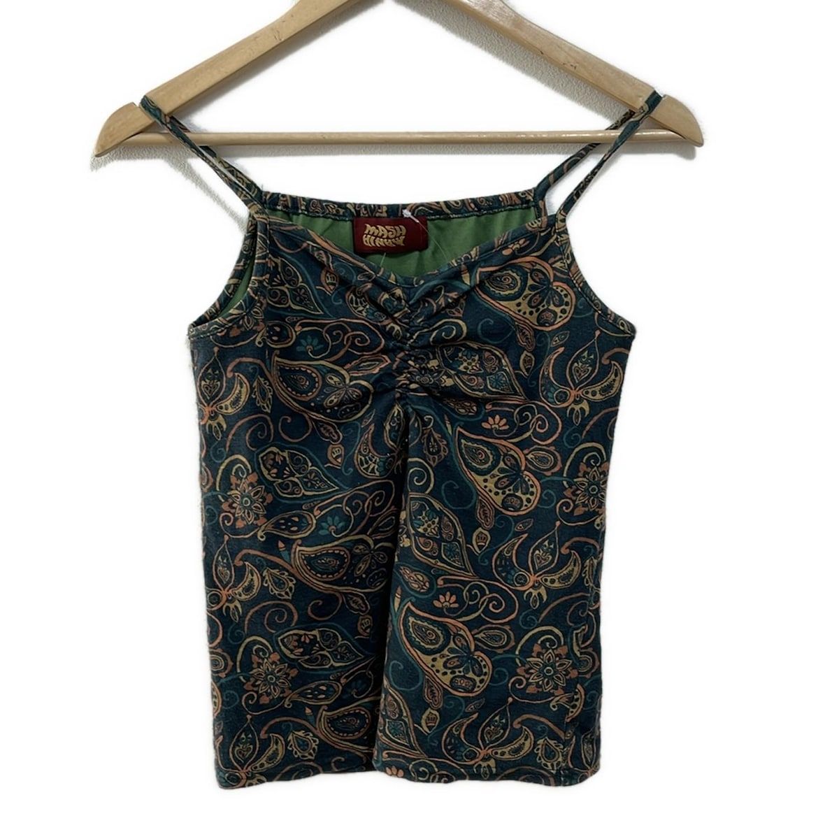 mash mania マッシュマニア キャミソール レディース - ダークグリーン×オレンジ×マルチ 花柄