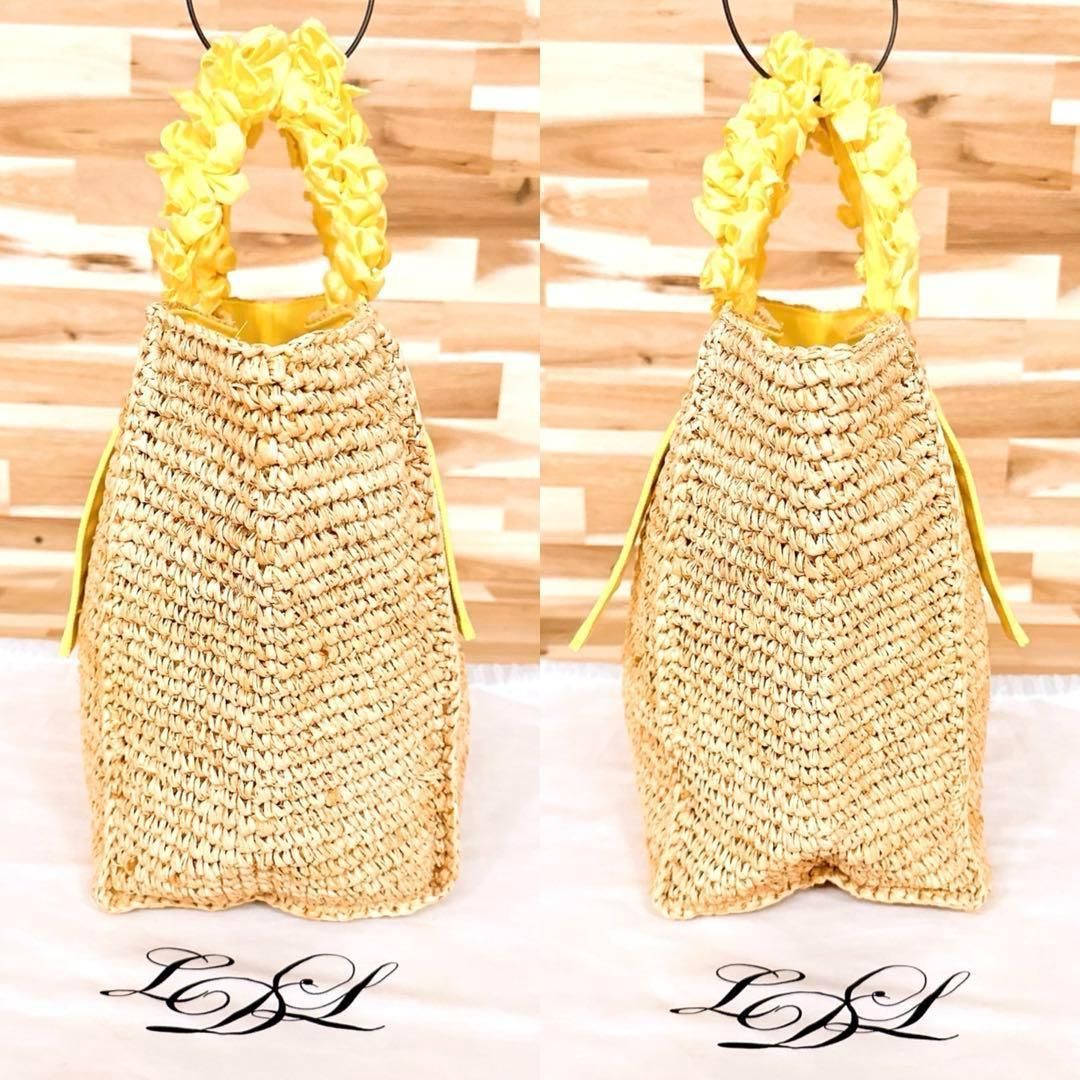 ラドロー】グレープハンドル ラフィア かごバッグ トートバッグ