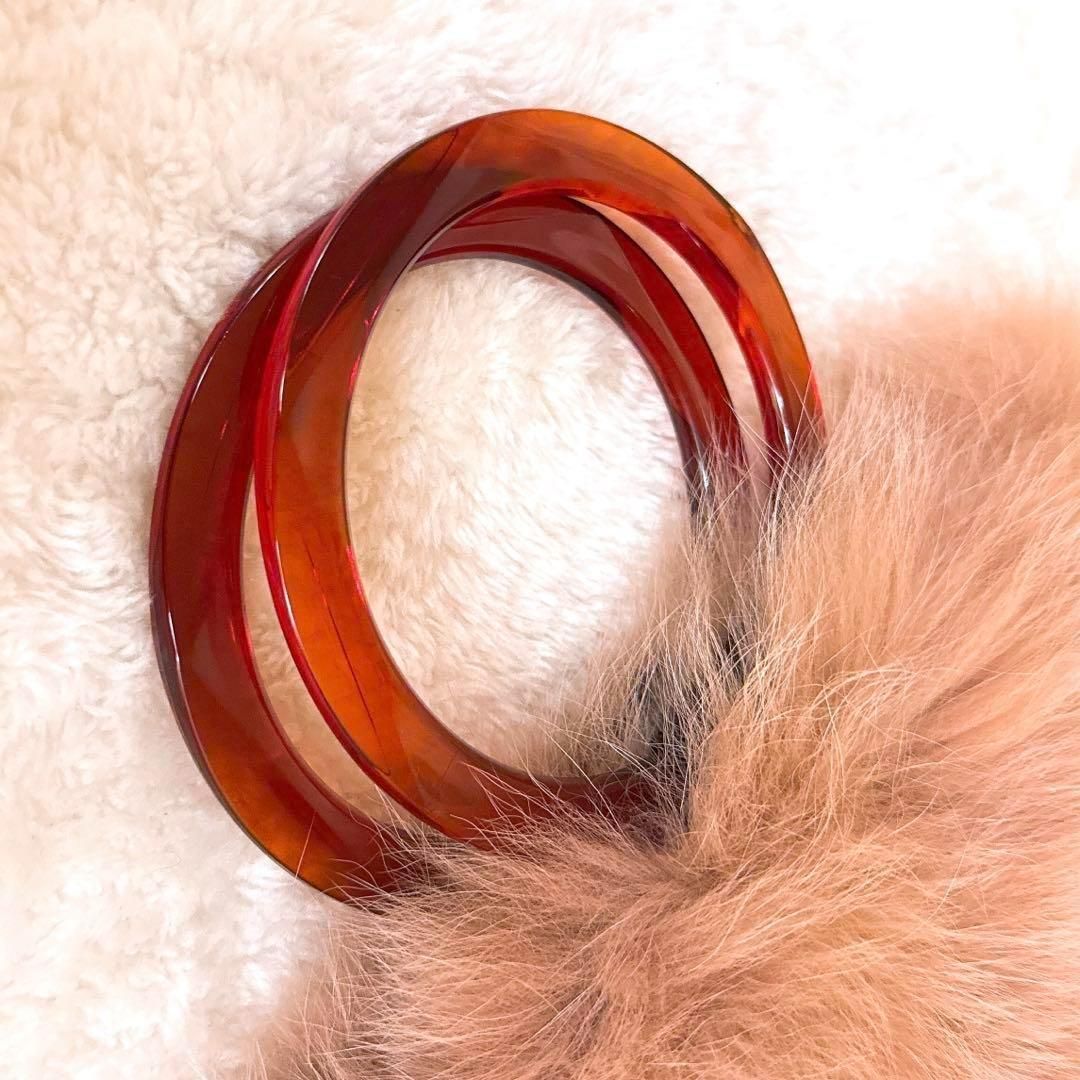 トゥモローランド フォックスファー ハンドバッグ ピンク 美品【トゥモローランド】バイカラー フォックス ファー トートバッグ