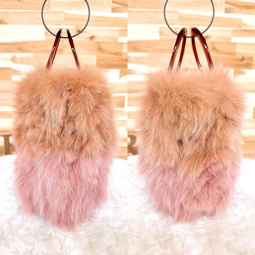 美品【トゥモローランド】バイカラー フォックス ファー トートバッグ
