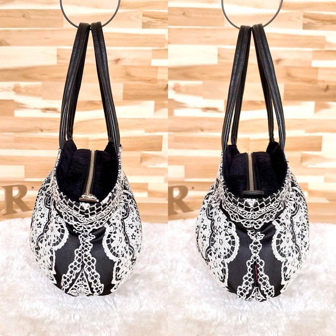 希少【シンクビー】ジャガード トルキーレース トートバッグ レース柄