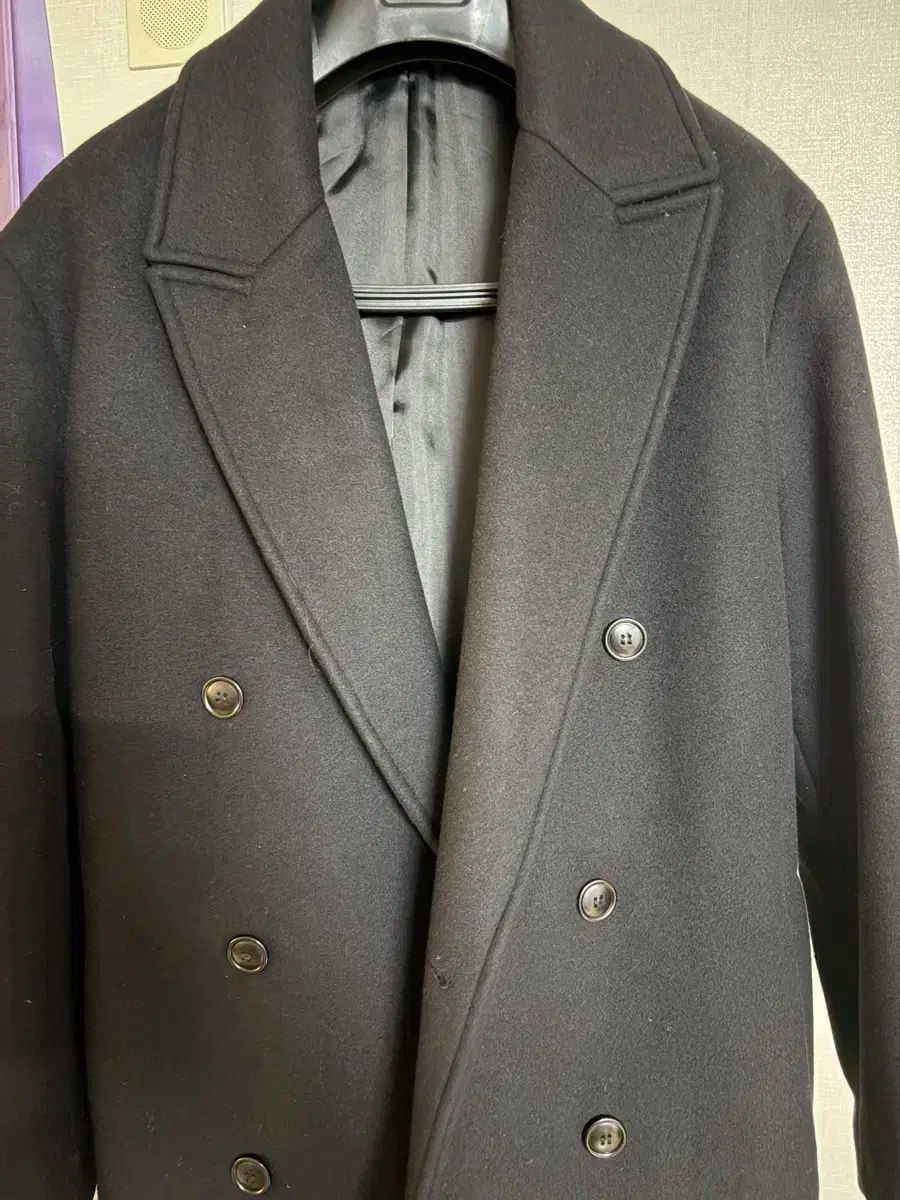 COOR クアー MTR オーバーサイズ ダブル ロング コート ブラック S