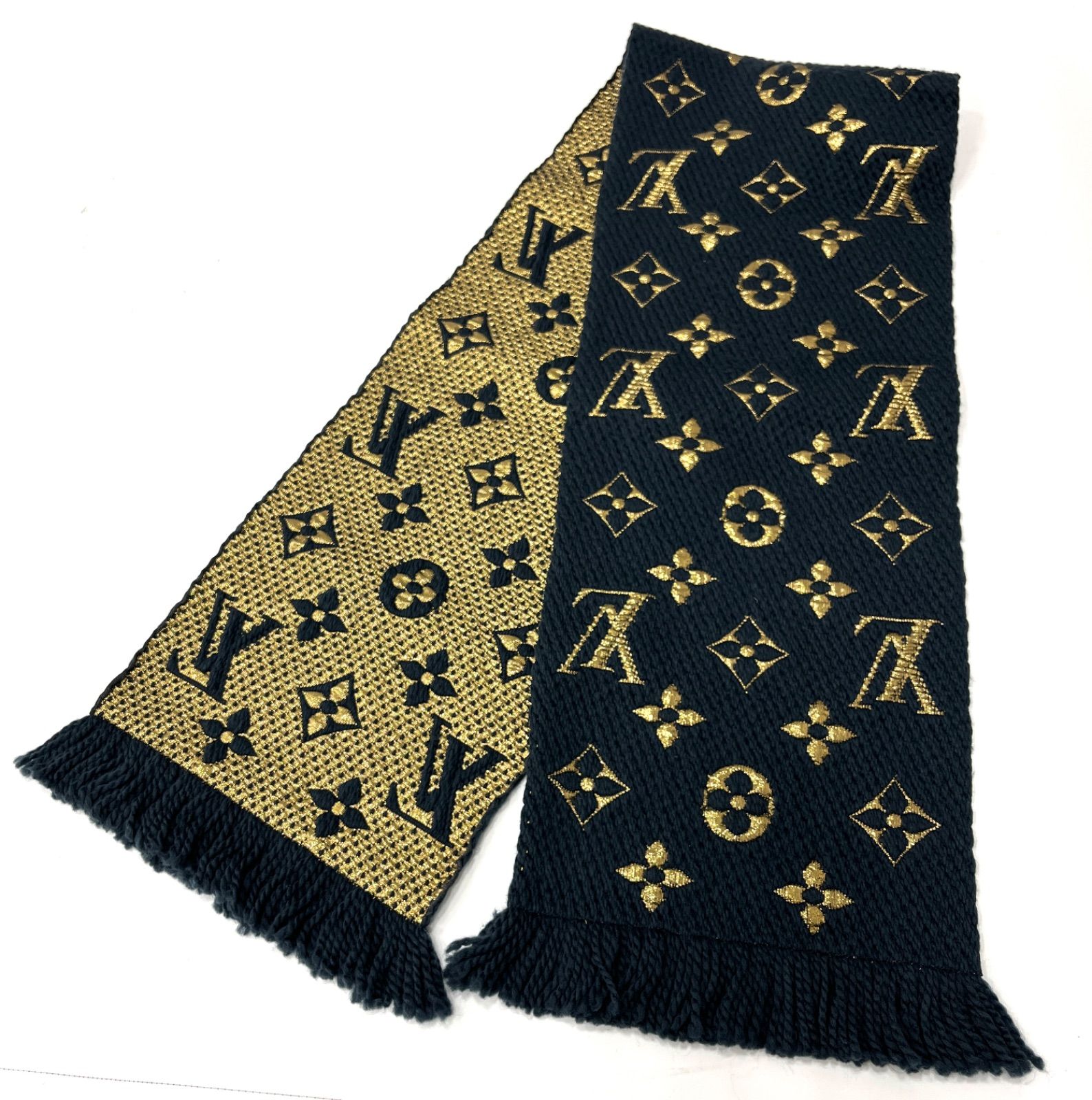 ルイヴィトン マフラー モノグラム シャイン エシャルプ・ロゴマニア 正規品 LOUIS VUITTON ルイヴィトン エシャルプ・ロゴマニア シャイン