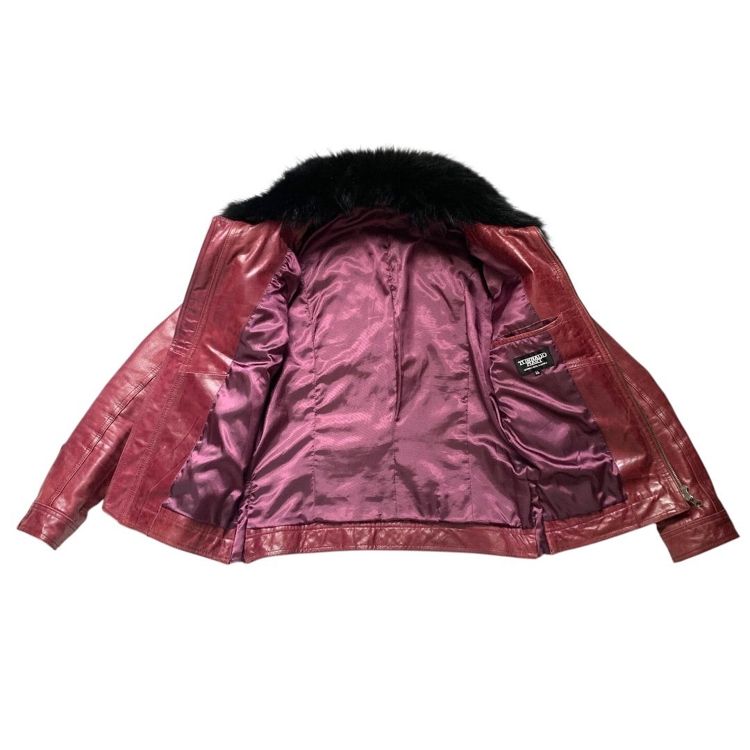 TORNADO MART トルネードマート レザージャケット ラクーンファー 赤 TLE-0511 LLサイズ M71112-2