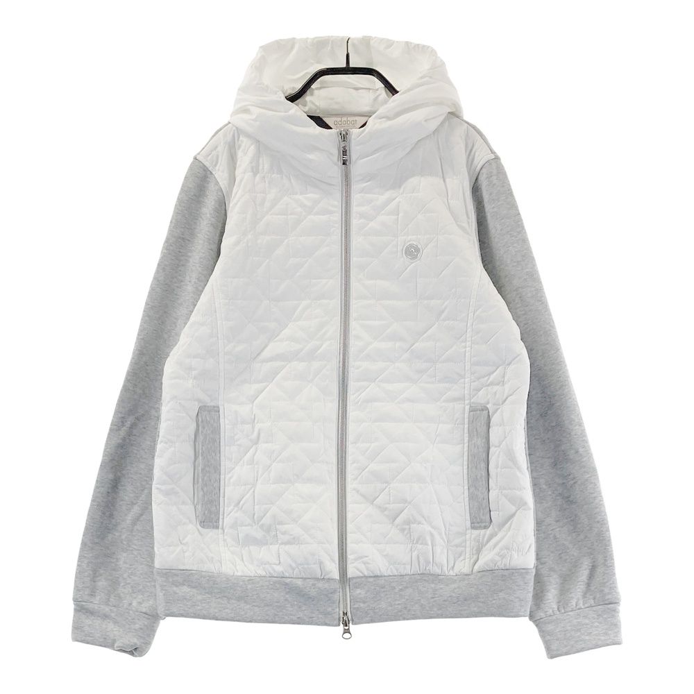 【HOT，正規品】 サイズ：40 ADABAT アダバット  裏起毛 中綿切替 ジップパーカー  ホワイト系 [240101405332] ゴルフウェア レディース ストスト ジャケット