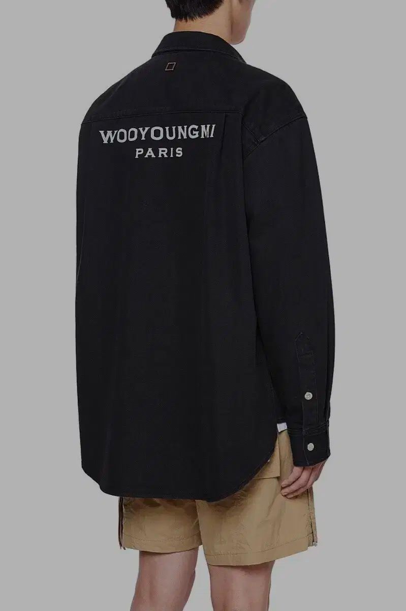 WOOYOUNGMI ウーヨンミ 21ss ブラック バックロゴ デニムシャツ 46サイズ