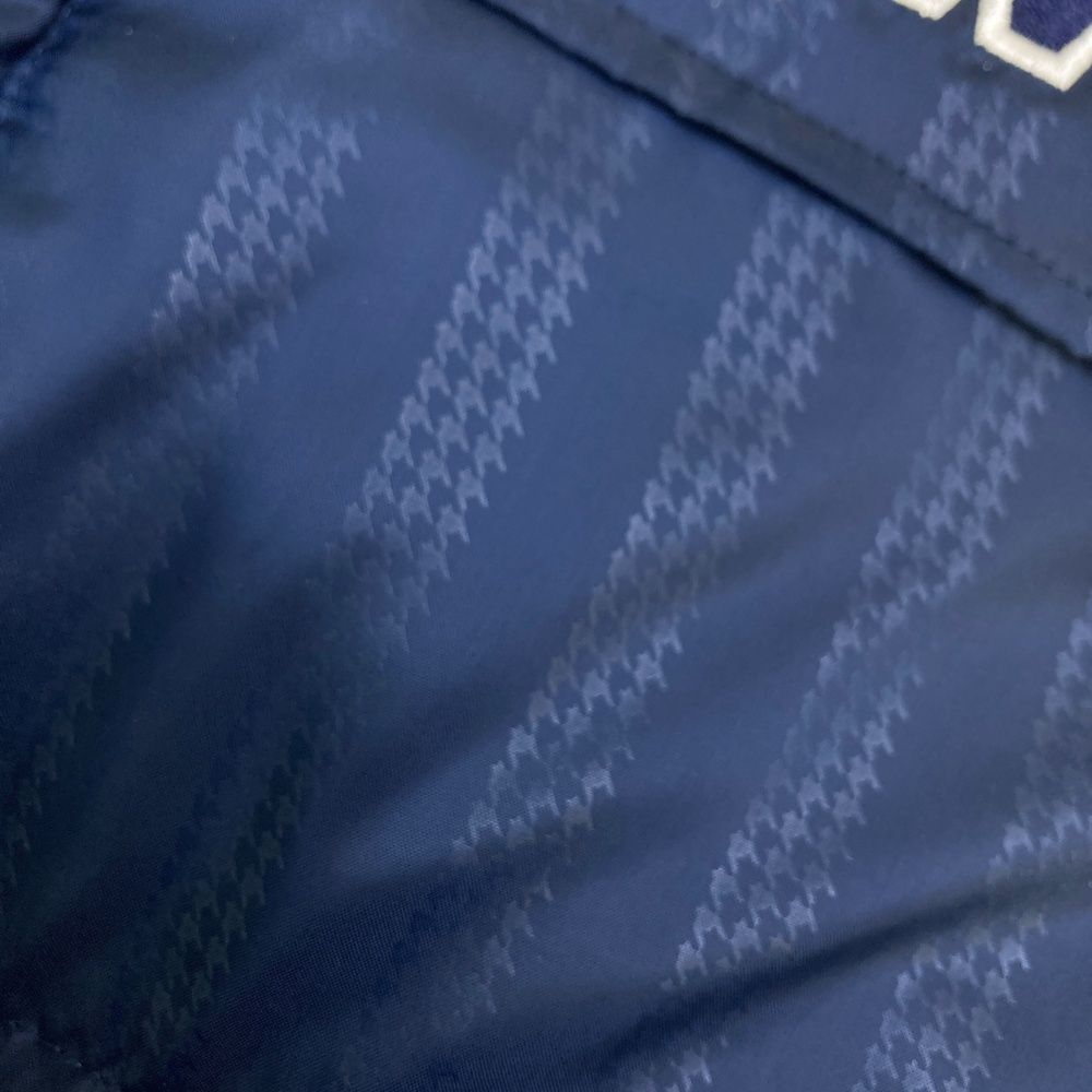  サイズ 0 BALANCE GOLF ニュー ンス 4 WAY ファー付き中綿ジャケット ストライプ柄 ネイビー系 ゴルフウェア レディース ストスト ジャケット レディースウェア