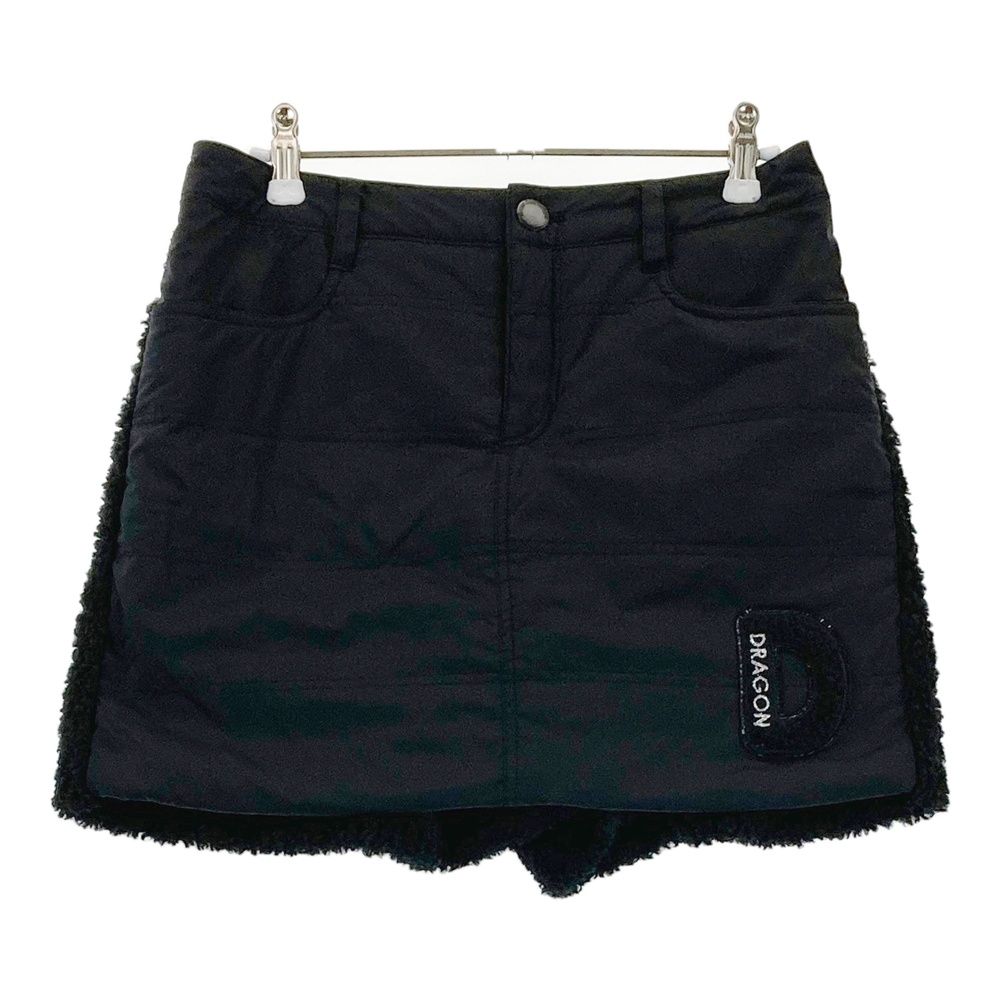 サイズ 2 DANCE WITH DRAGON ダンスウィズドラゴン ボア 中綿キュロットスカート ブラック系 240101557885 ゴルフウェア レディース ストスト